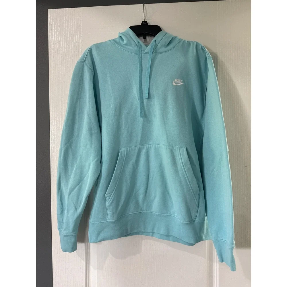 Nike Sportswear Club‎ Fleece Hoodie Light Blue Aqua Mens Medium